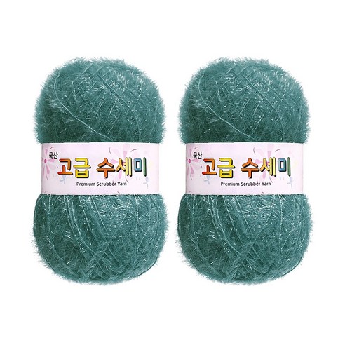 울클럽 별꽃수세미 만들기 DIY 고급수세미실 80g 2볼세트, 165민트데님