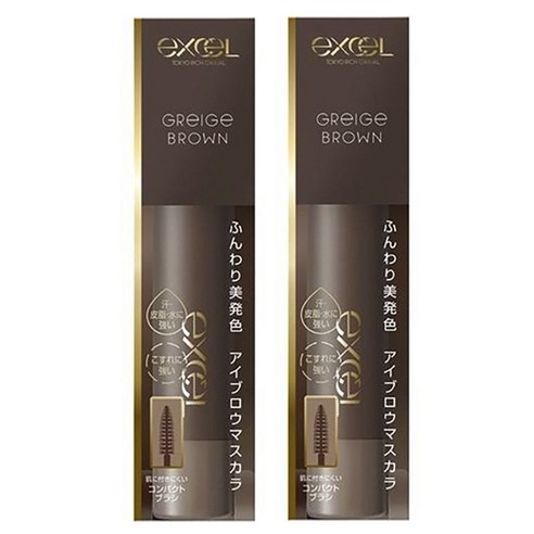 사나엑셀 컬러 온 아이브로우 마스카라 4g, 그레이지 브라운, 2개