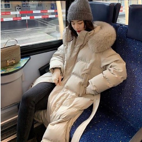 인터넷 연예인 뜨거운 다운 자켓 여성 중반 겨울 새로운 아래 무릎 면화 패딩 자켓 유행