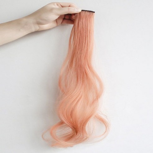 일월전빵 4개세트 웨이브 컬러 브릿지 헤어피스 붙임머리 포인트 가발 60cm B-W002, 애쉬코랄, 4개