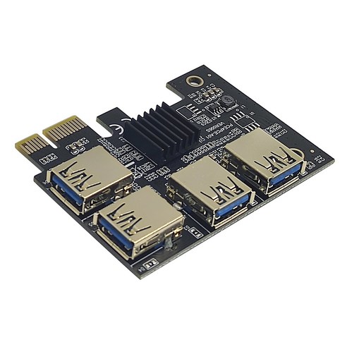PCI-E 라이저 카드 PCIe 1 ~ 4 PCI-Express 외부 PCI-E 1X Bitcoin 광산을위한 4 개의 USB 3.0 그래픽 확장 카드, 보여진 바와 같이, 하나