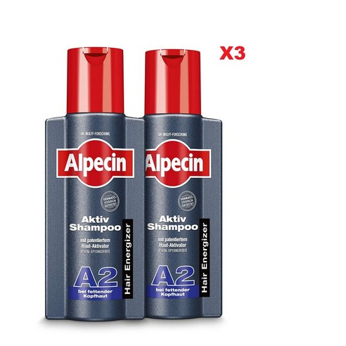 Alpecin 알페신 액티브 A2 샴푸 지성두피용, 250ml, 2개