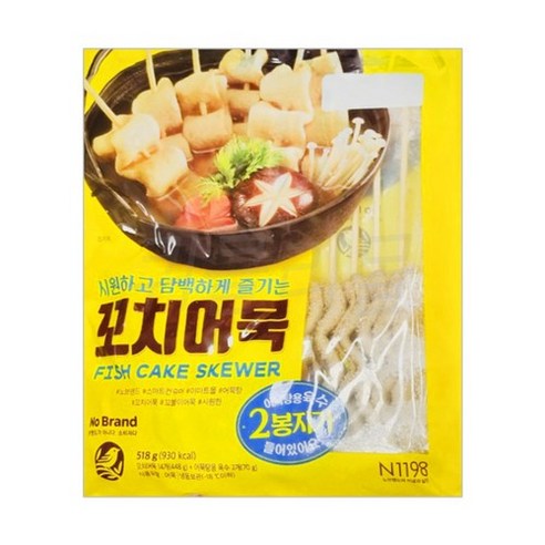 [퀴클리몰] 노브랜드 꼬치어묵 518g 2개팩 노브랜드어묵꼬치