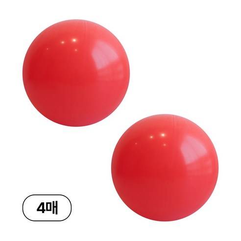 디어플레이스 90cm 대형 원형 풍선, 4매, 01_레드