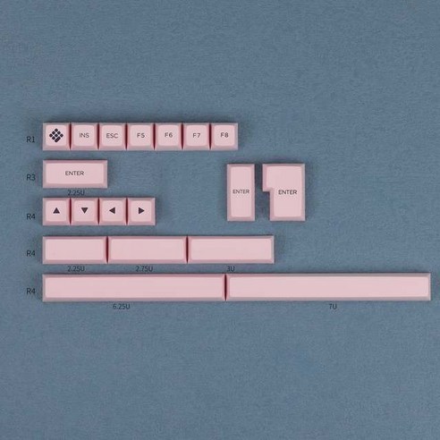 OSA 간단한 흰색 PBT 염료 하위 키 캡 세트 M aterial 152 체리 MX 스위치 및 스타일 클론과 호환 가능, 한개옵션2, 02 Pink Extension, 한개옵션1