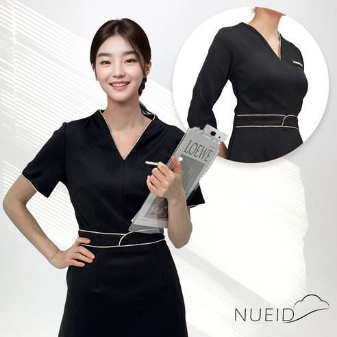 누이드 여성 에스테틱 피부관리사 피부관리 가운 유니폼 상하의 바지 원피스 세트 작업복 반팔/긴팔