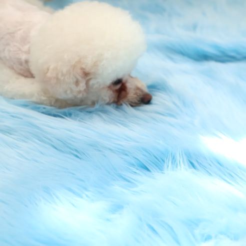 털원단65mm 1/2마()75x90)밍크퍼 부드러운 페이크퍼 촬영용 인테리어 롱파일 12컬러, 스카이블루, 1개