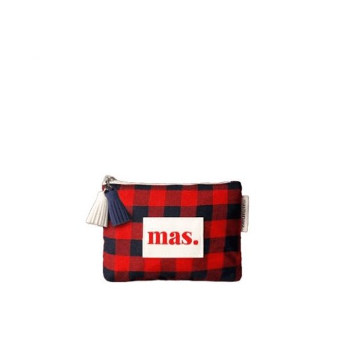 MASMARULEZ베이직 파우치 체크 레드 패션 일상 5000632072