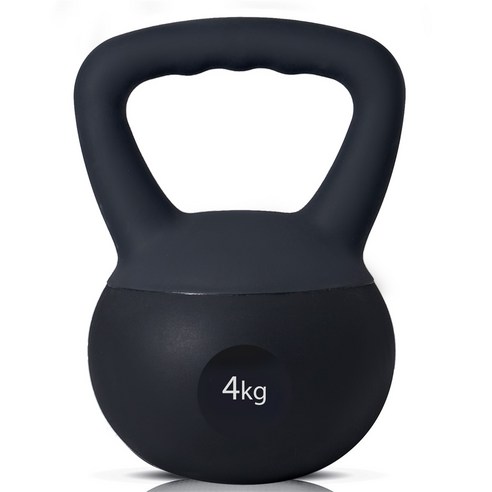 말랑말랑 소프트 PVC 케틀벨 아령, 1개, 4kg, black