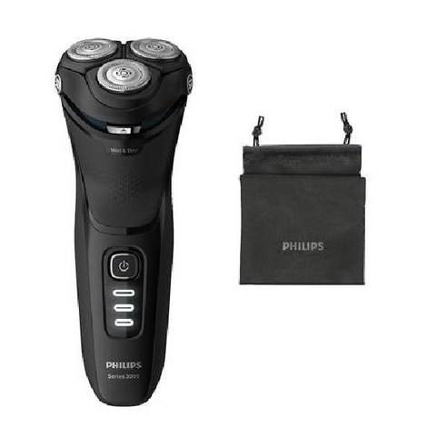 필립스 남성용 습식 건식 전기 면도기 트리머 Shaver Series 3000 시리즈 SkinProtect S3145/00, 블랙 - 이전 버전