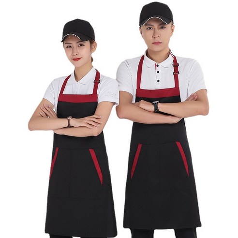 ANKRIC 방수앞치마 앞치마 방오 작업복 앞치마 홀더더럽다., 블랙