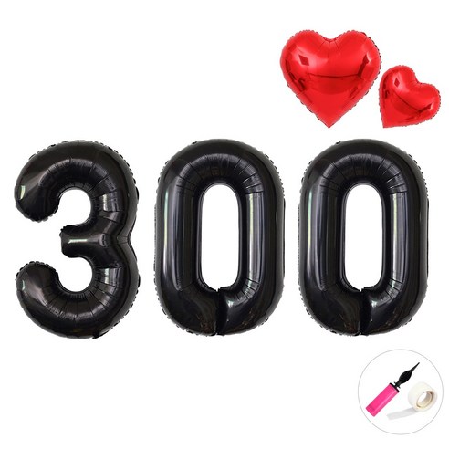 이벤트홀릭 기념일 100cm 블랙 풍선 숫자 파티 세트 결혼 백일 촬영, 1개, 300