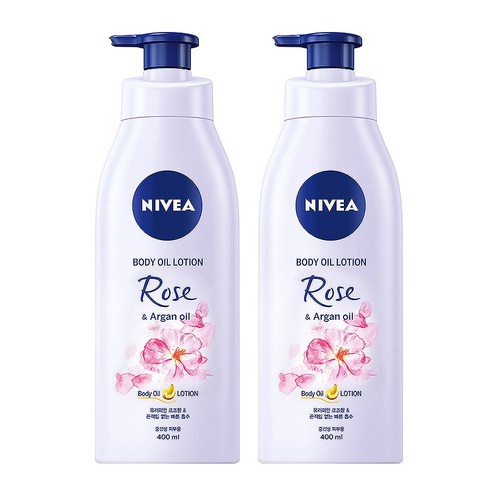 니베아 바디 오일로션 로즈 앤 아르간 400ml 바디로션, 2개
