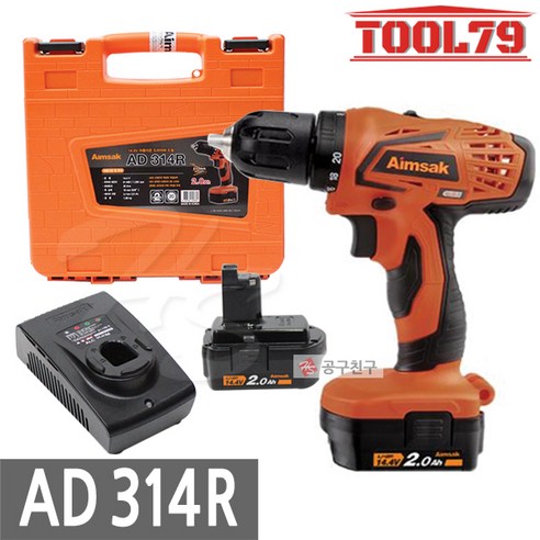 아임삭 AD314R 충전드릴 드라이버 14.4V 2.0Ah*2개 20단 토크조절 2단 속도조절, 2개 아임삭임팩드릴 Best Top5