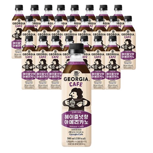 조지아 Cafe 헤이즐넛향 아메리카노 500ml*24개, 500ml, 24개