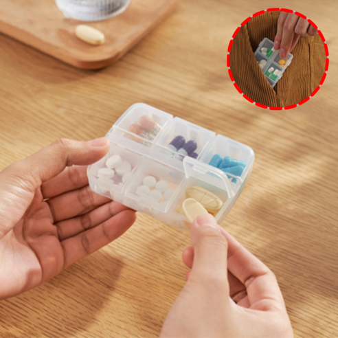 엔웨스트 국산 휴대용 알약 케이스, 투명, 2개