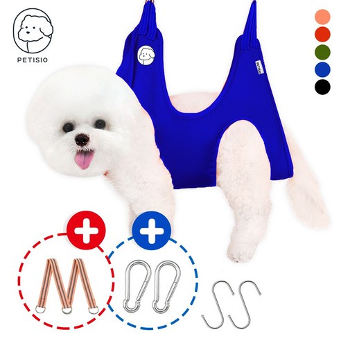 쁘띠시오 강아지미용거치대 고양이 애견 강아지 미용 발톱 발톱깎이 해먹 테이블 거치대 의자, 3. 블루, 1개, XS