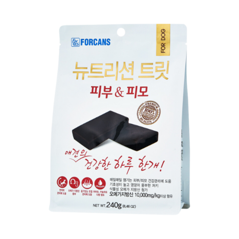 포켄스 뉴트리션 트릿 피부 & 피모 강아지 영양제, 오메가지방산 10000mg/kg, 1개, 피부/털개선