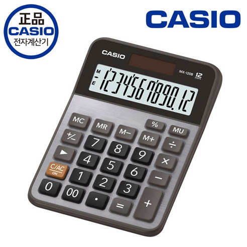카시오 12단 계산기 MX-120B, 혼합 색상, 1개