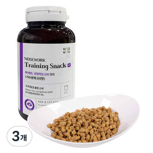 노즈워크 트레이닝 스낵 져키, 가수분해 오리, 150g, 3개 강아지 간식