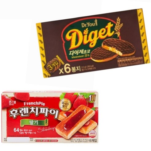해태 후렌치파이딸기 +닥터유 다이제초코 /간식 출출할때 과자