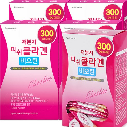 녹십초 저분자 피쉬콜라겐 300달톤 비오틴+엘라스틴 90포 x 1박스, 1개