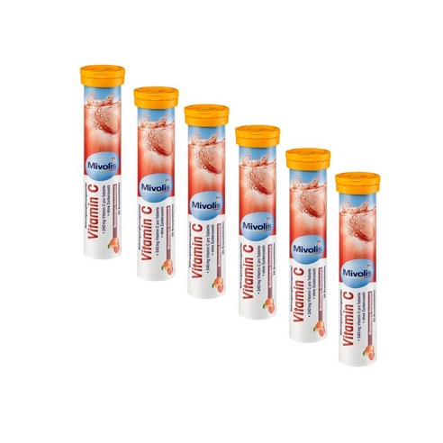[당일출고] 미볼리스 비타민C 발포비타민 20정 6개 Mivolis Vitamin C Brausetabletten 6set