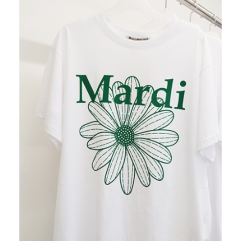 마르디메크르디 반팔 티셔츠 그린, 여성용 반소매 티셔츠, 사계절용, 화이트 그린, 입지좋은 할인가