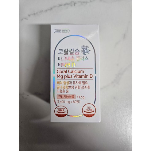 그린스토어 코랄칼슘 마그네슘 플러스 비타민D 80정, 1개