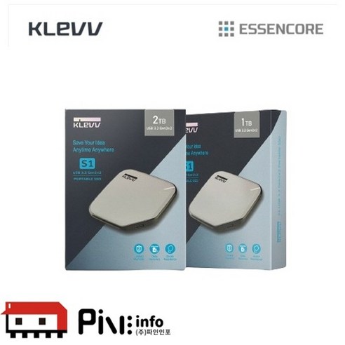 ESSENCORE KLEVV 외장SSD S1 Portable SSD 1TB UBS3.2 Gen2 파인인포 ssd외장하드2tb Best Top5