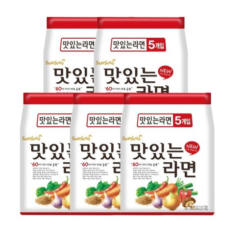 <올따옴> 삼양 맛있는라면 5입멀티 5봉, 25개