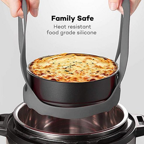 압력 밥솥 슬링 6 Qt / 8 Qt 다기능 밥솥 용 실리콘 Bakeware 슬링 Bakeware Lifter Steamer Rack Grey, 하나, 회색