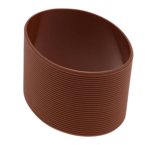 옥외 실리콘 둥근 Nonslip 물병 찻잔 컵 소매 덮개 6.5cm Dia, 브라운