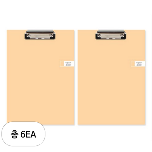 톡톡팬시 CMYK 컬러 클립보드 A4, 옐로우, 6개