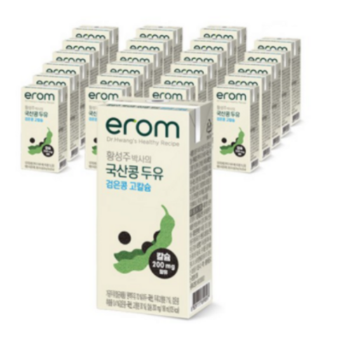 이롬 황성주 국산콩 검은콩 고칼슘 두유, 190ml, 40개