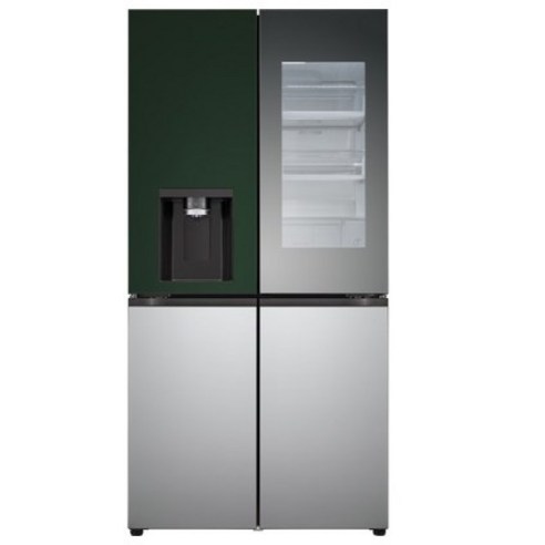 [색상선택형] LG전자 오브제 디오스 노크온 얼음 정수기 냉장고 방문설치, 오브제컬렉션 그린 + 실버, W824SGS472S