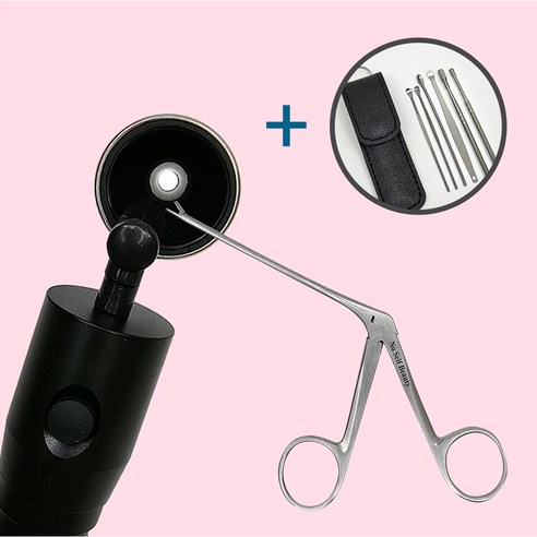 이어포셉 forcep 마이크로 포셉 귀지 핀셋 이비인후과 의료용, 1.숏 이어포셉(MA165R-1)+LED+6종귀이개세트, 1세트