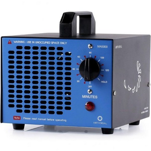 에어리얼 MA5000 상업용 오존 발생기 대용량 기계 냄새 제거 실내 연기 자동차 및 애완동물용 가정용 에어 이오나이저 O3 탈취제 최대 2000제곱피트 파란색, Blue