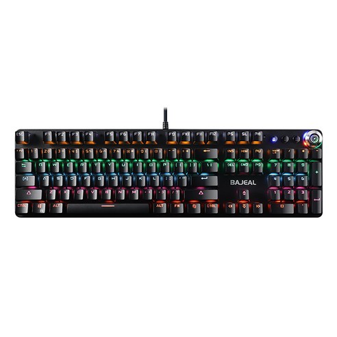 Xzante BAJEAL 902 RGB 기계식 키보드 104 키 부동 녹색 축 캡 USB 유선 게임용, 사진 색상, ABS