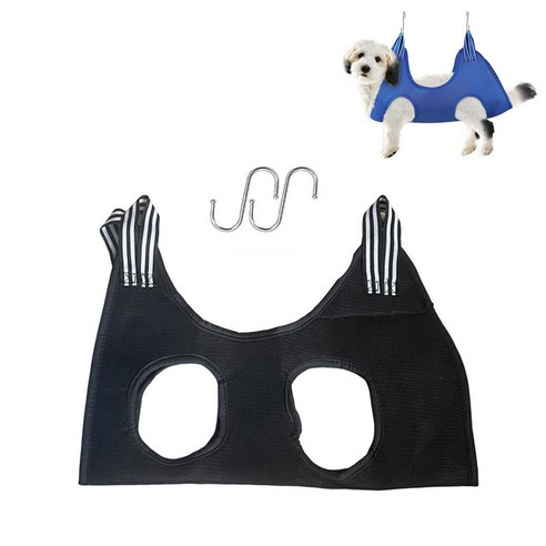 애완동물 미용 해먹 강아지 고양이 손질 도우미 홀더 거치대 긁힘 방지, L, 블랙, 1개