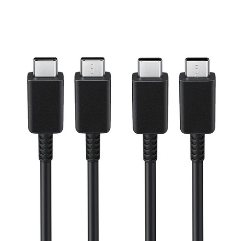 2개 삼성 전용 C to C 초고속 2.0 충전지원 45W 5A 초고속 충전 케이블, 블랙