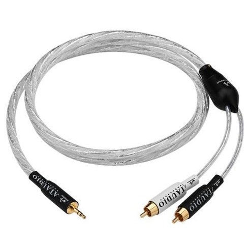 DAC USB ATAUDIO 하이파이 3.5mm-RCA 오디오 케이블 하이엔드 6N OCC 실버 도금 코어 휴대폰 CD 스테레오 3.5mm-2RCA 수 상호 연결, 2) 3.5mm to 2RCA – 1.5m 씨디핸드폰연결