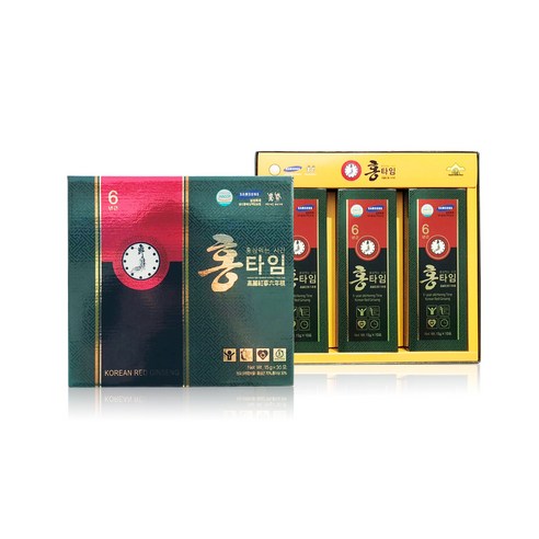 6년근 홍삼스틱 홍타임/진세노사이드 함량15mg/g !!(15g x 30개입)/쇼핑백 증정, 15g x 30포