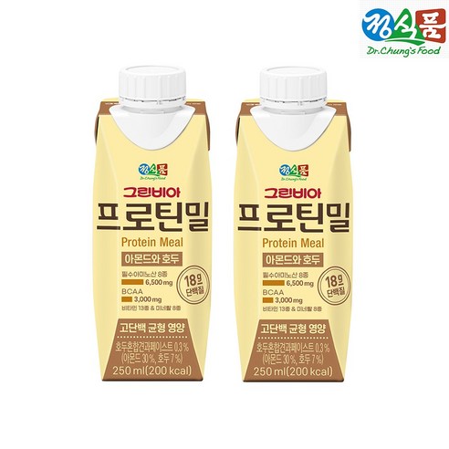 그린비아 프로틴밀 아몬드와 호두, 18개, 250ml