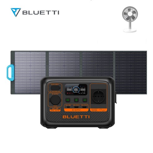 BLUETTI 블루에티 AC2P+PV120 파워뱅크세트 300W 230.4Wh 고속충전 휴대용 보조배터리 120W 태양광패널 올인원 인산철 차박 캠핑 낚시 야외작업용