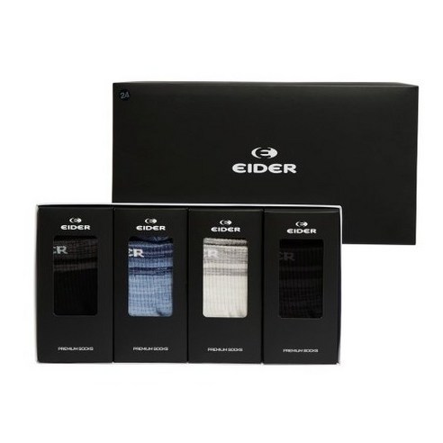 아이더 4족1세트로 구성된 남성(26cm)단등산 양말 세트/레저 및 등산용으로 모두 적합/건조성이 뛰어난 드라이쿨 원사 사용/하이킹 단목 양말 4세트(DUA23S81Z1)