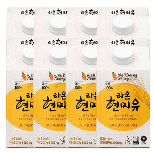 라온 현미유, 500ml, 8개