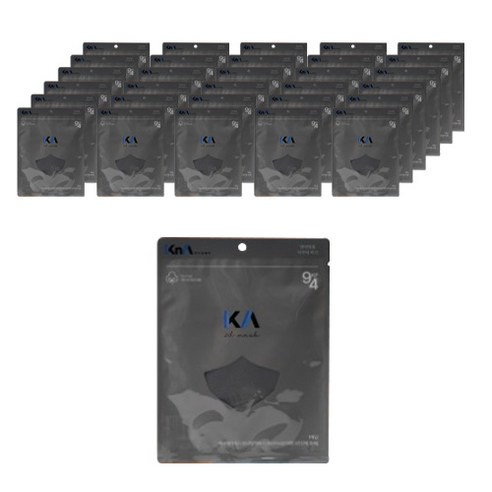 KF94 2D 새부리형마스크 중형 대형 화이트 블랙 그레이 50매 케이에이 KA, 케이에이 KF94 새부리형 그레이 중형 50매