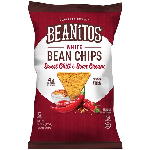 비니토스 화이트 빈 칩 스위트 칠리 & 사워 크림 비건, 155g, 1개