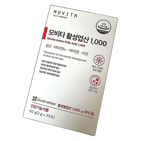 임신준비 필수 영양제 분말형 활성엽산 영양소 가득 쿨 멜팅 간편한 섭취 건강식품, 30포, 1개